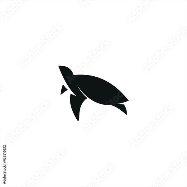 Obraz Animal logo simple abstract turtle silhouette