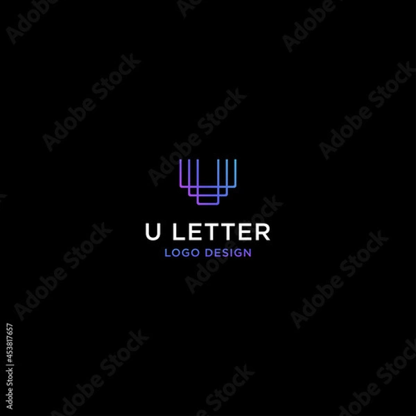 Fototapeta U LETTER LOGO DESIGN VECTOR