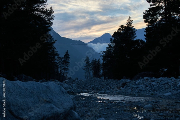 Fototapeta sunset over the mountains Elbrus