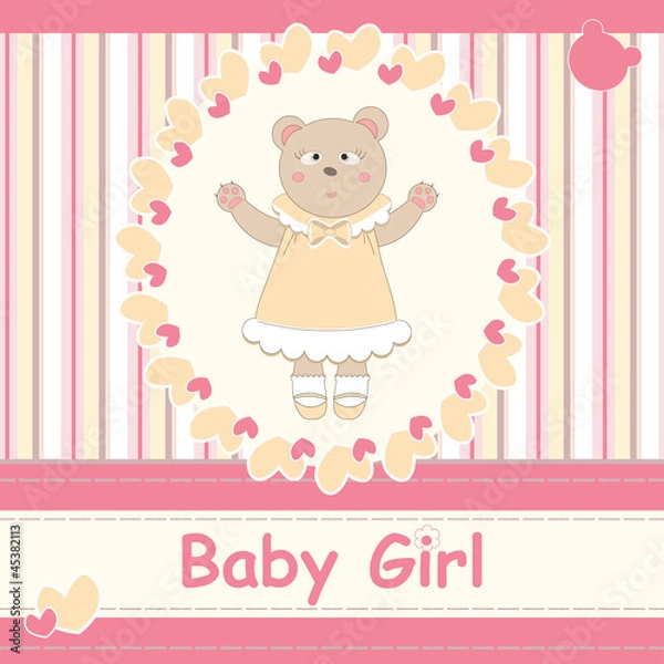 Obraz Baby shower invitation with cute bear