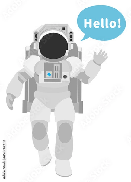 Fototapeta 挨拶をしている降り立つ宇宙飛行士