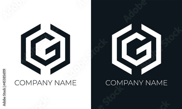 Fototapeta Initial letter g logo vector design template. Creative modern trendy g typography and black colors.