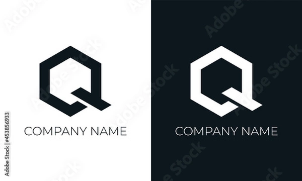 Fototapeta Initial letter q logo vector design template. Creative modern trendy q typography and black colors.