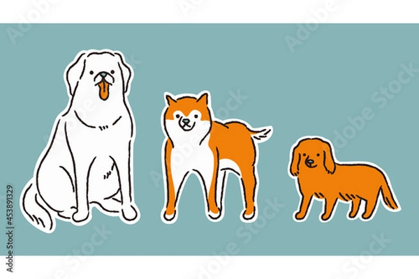 Obraz 大型・中型・小型の犬（シンプル）