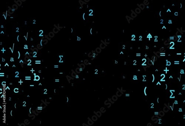 Obraz Dark BLUE vector texture with mathematic symbols.