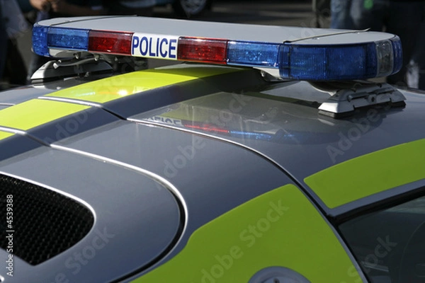 Fototapeta police sportscar siren