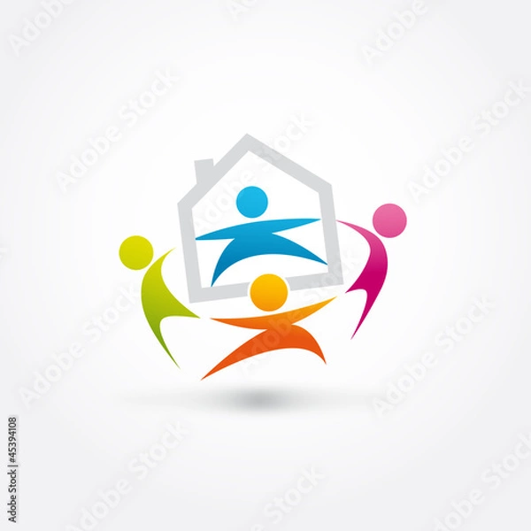 Obraz logo association, immobilier