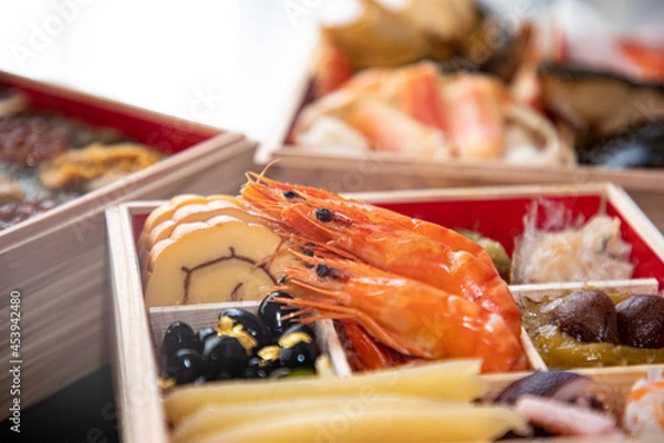 Obraz おせち料理お重の海老