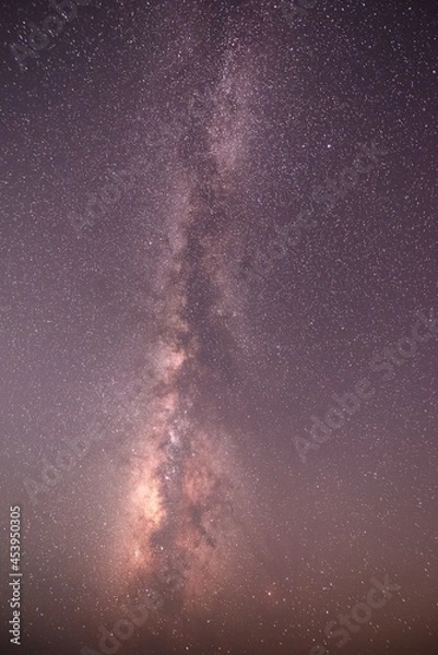 Fototapeta 立ち昇る天の川銀河、夏の大三角形