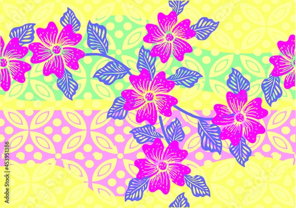 Fototapeta Indonesian batik motifs with very distinctive patterns. exclusive backgrounds. Vector Eps 10