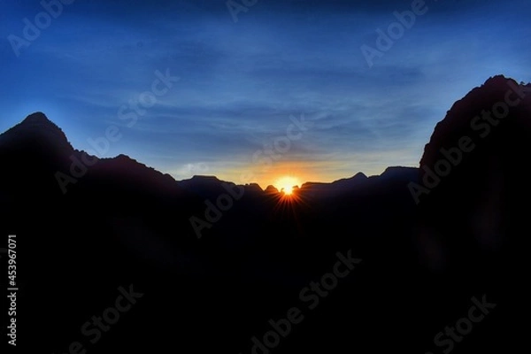 Obraz sunset in the mountains