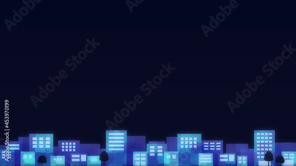 Fototapeta 夜のビル街