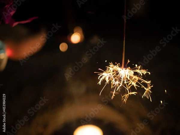 Obraz 線香花火のクローズアップ