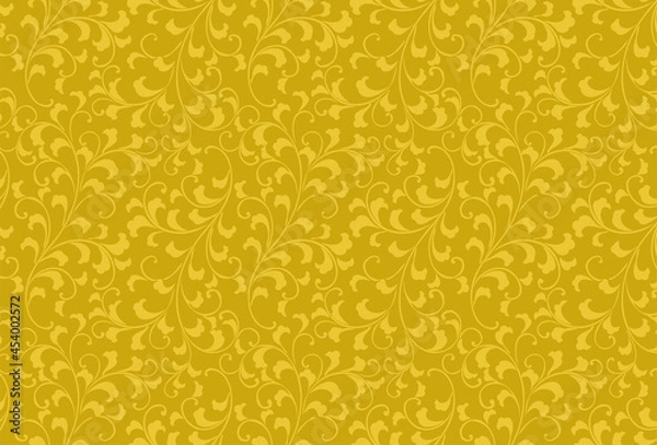 Obraz  唐草模様の背景素材【金色】