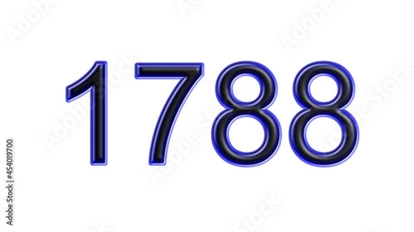 Obraz blue 1788 number 3d effect white background