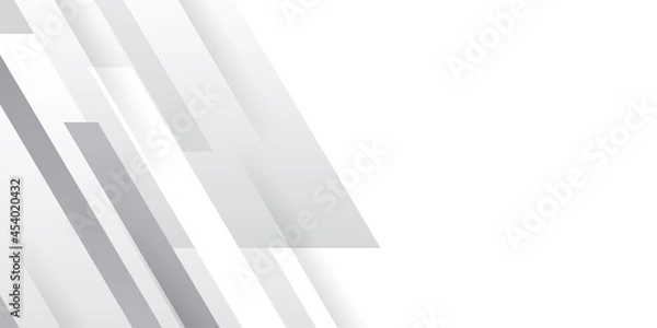 Obraz Simple white and grey stripes abstract business background.  Vector Abstract, science, futuristic, energy technology concept. Digital image of light rays, stripes lines with white light and speed