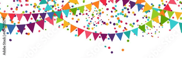 Obraz seamless colored garlands party background