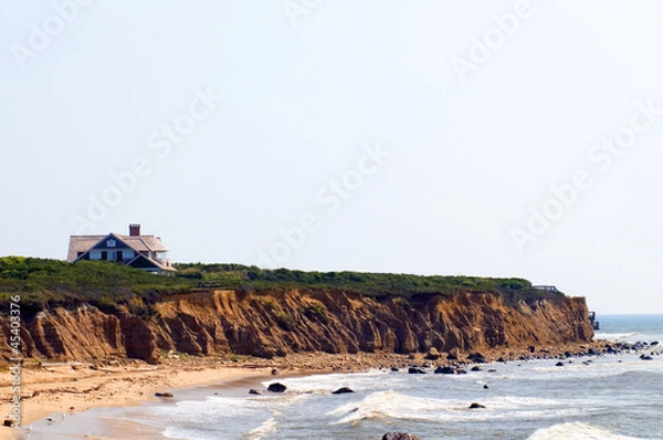 Obraz mansion beach house over cliffs beach Montauk Long Island New Yo