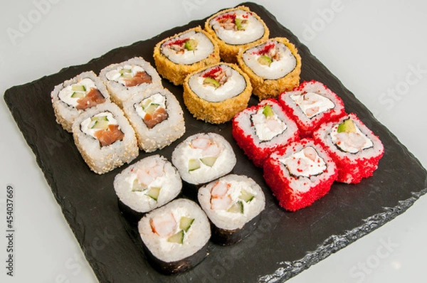 Obraz Rolls and sushi japanese food