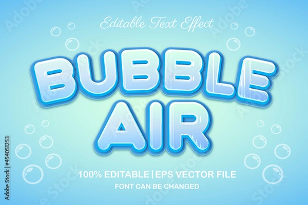 Obraz bubble air 3d editable text effect