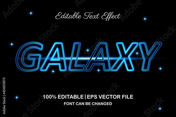 Obraz galaxy 3d editable text effect
