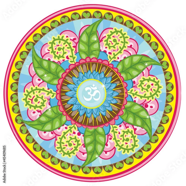 Obraz Wektor ilustrowany liściastych mandali
