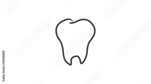 Fototapeta Tooth Icon. Vector isolated editable black and white illustration of a tooth