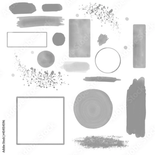 Obraz Grey watercolor kit