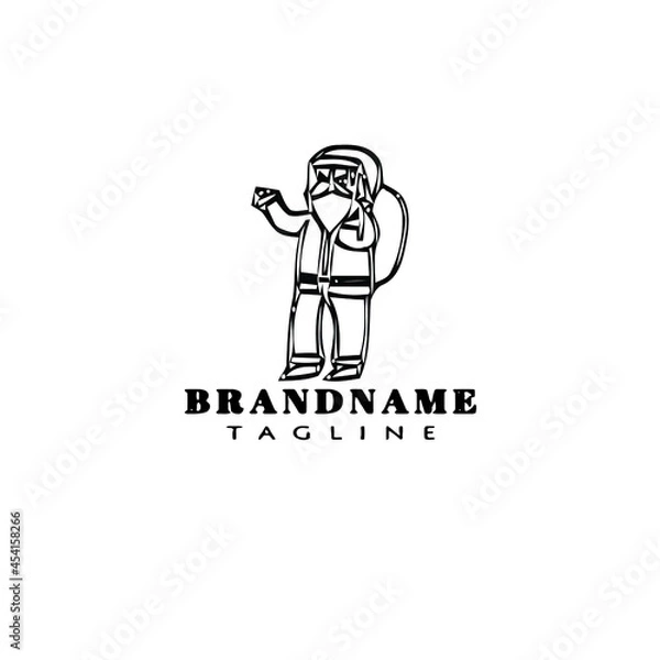 Fototapeta santa claus cartoon logo icon design template black isolated vector illustration