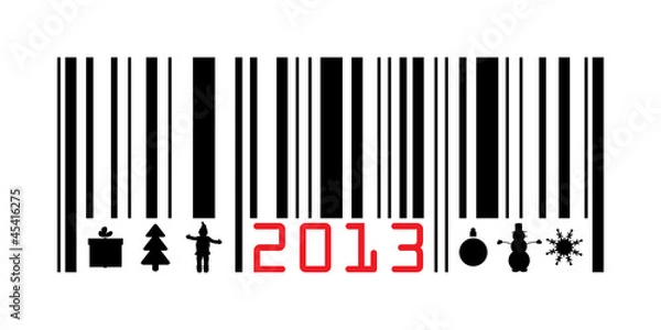 Obraz Greeting with 2013 year barcode