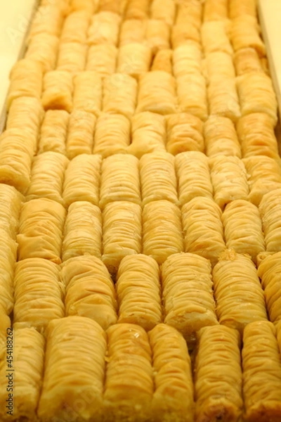 Obraz baklava texture on the counter close-up