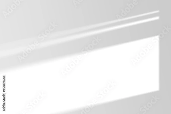 Obraz Shadow overlay effect on white background. Abstract sunlight background with window shadows.
