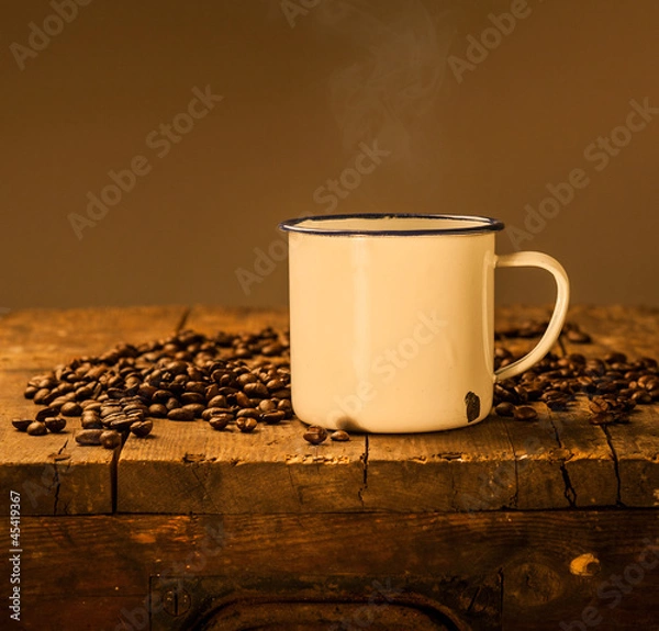 Obraz Kaffee Bohnen Tasse