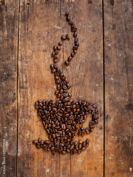 Obraz Kaffee Bohnen Tasse