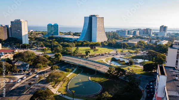 Obraz Porto Alegre RS - Aerial view of the Praça dos Açorianos and the administrative center of Porto Alegre, Rio Grande do Sul