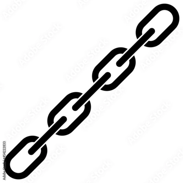 Fototapeta Chain icon with flat style. Isolated vector chain icon illustrations, simple style.