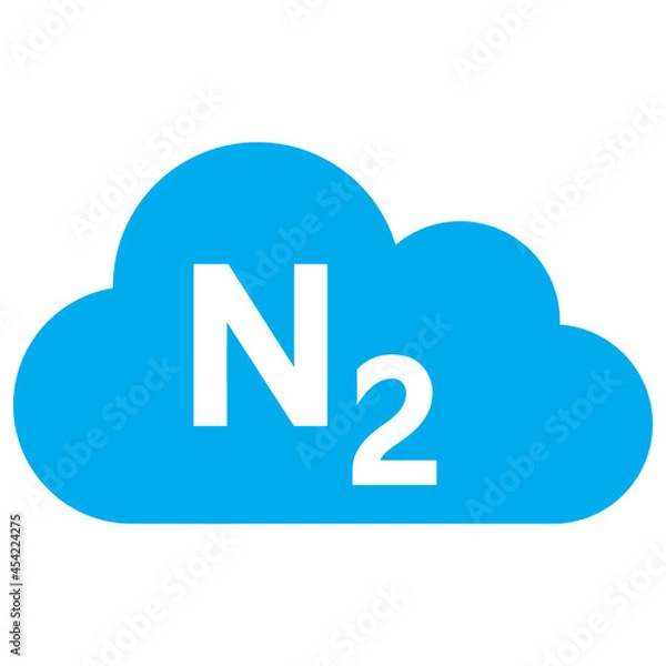 Fototapeta Nitrogen gas icon with flat style. Isolated vector nitrogen gas icon image, simple style.