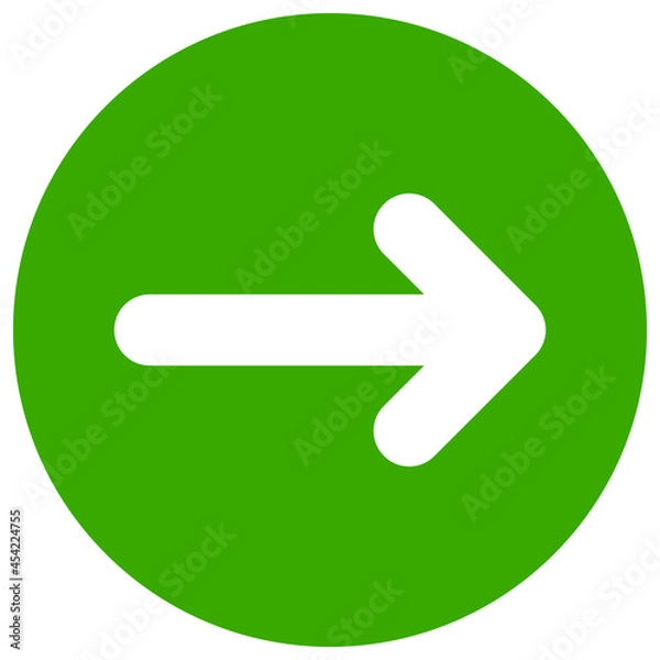 Fototapeta Right direction icon with flat style. Isolated vector right direction icon image, simple style.