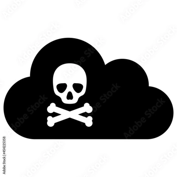 Fototapeta Toxic gas icon with flat style. Isolated vector toxic gas icon illustrations, simple style.