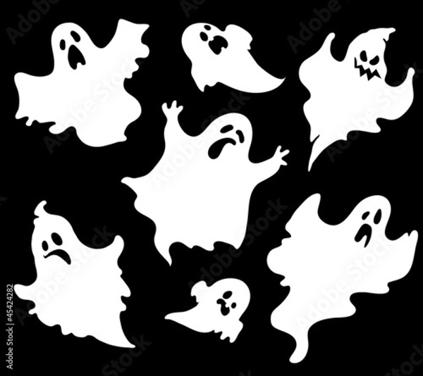 Obraz Set of halloween ghosts for design