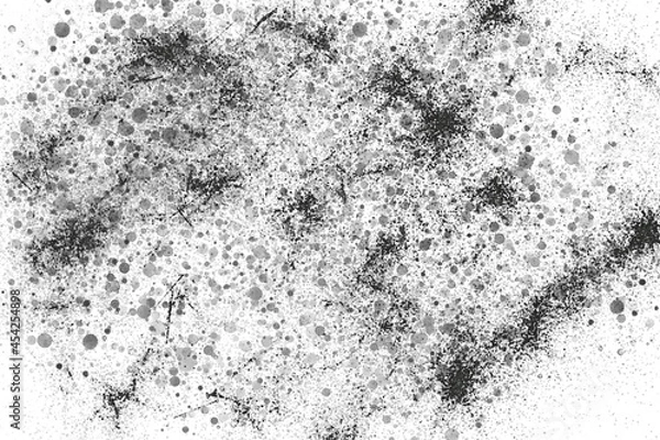 Fototapeta Monochrome particles abstract texture.Overlay illustration over any design to create grungy vintage effect and depth