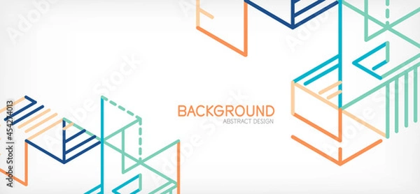 Fototapeta Abstract background. Color lines on white background. Linear abstract composition. Techno or business concept for wallpaper, banner, background, landing page