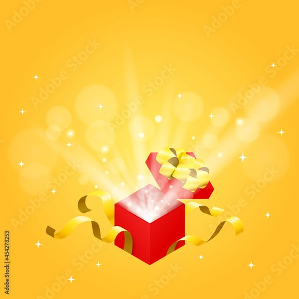 Obraz ギフトボックス(プレゼントボックス)を開けた時のベクターイラスト素材