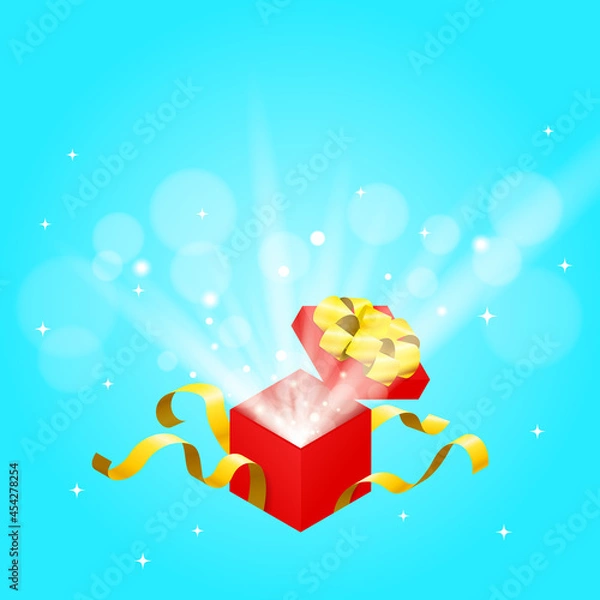 Obraz ギフトボックス(プレゼントボックス)を開けた時のベクターイラスト素材