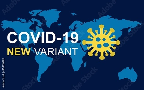 Fototapeta World map - covid-19 new variant