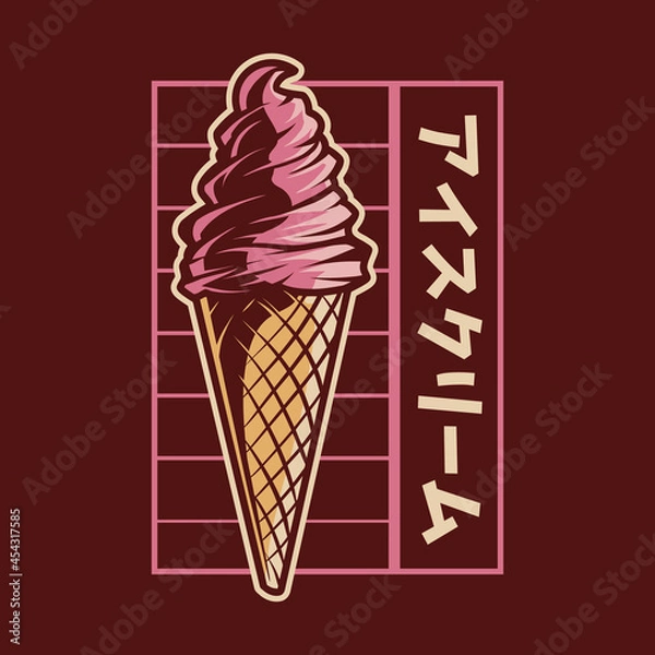 Obraz ice cream vector illustration japanese design