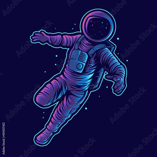 Obraz astronaut vector illustration float on space