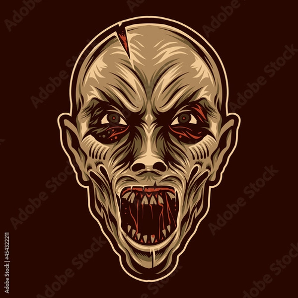 Obraz zombie head vector illustration design