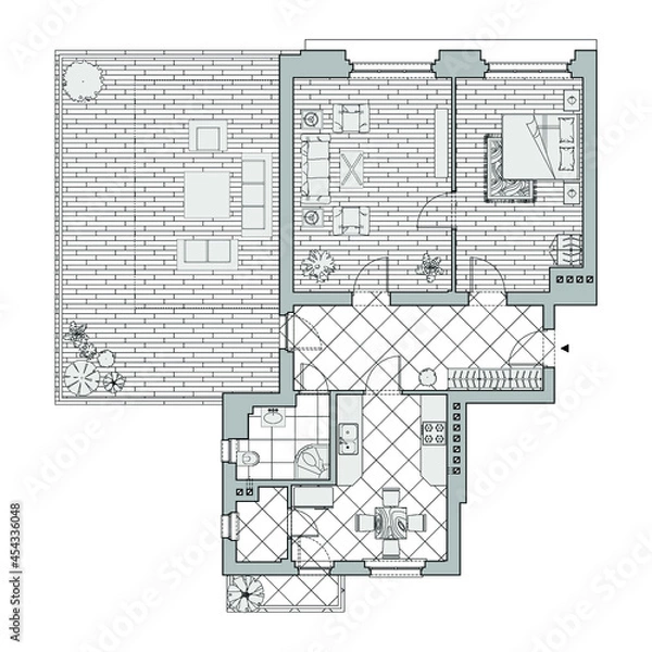 Obraz Apartment plan - architectural drawing