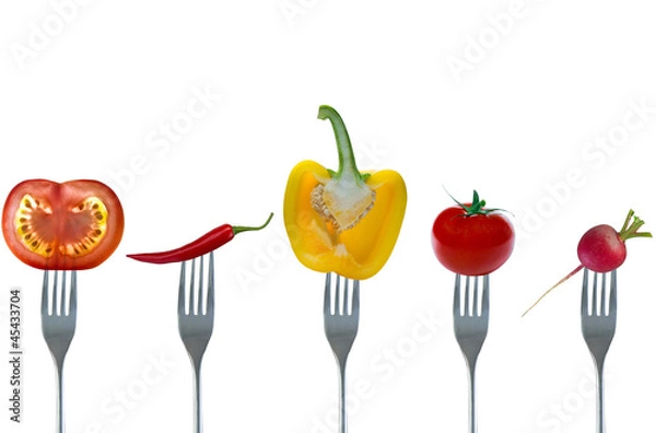 Fototapeta Gemüse auf Gabeln